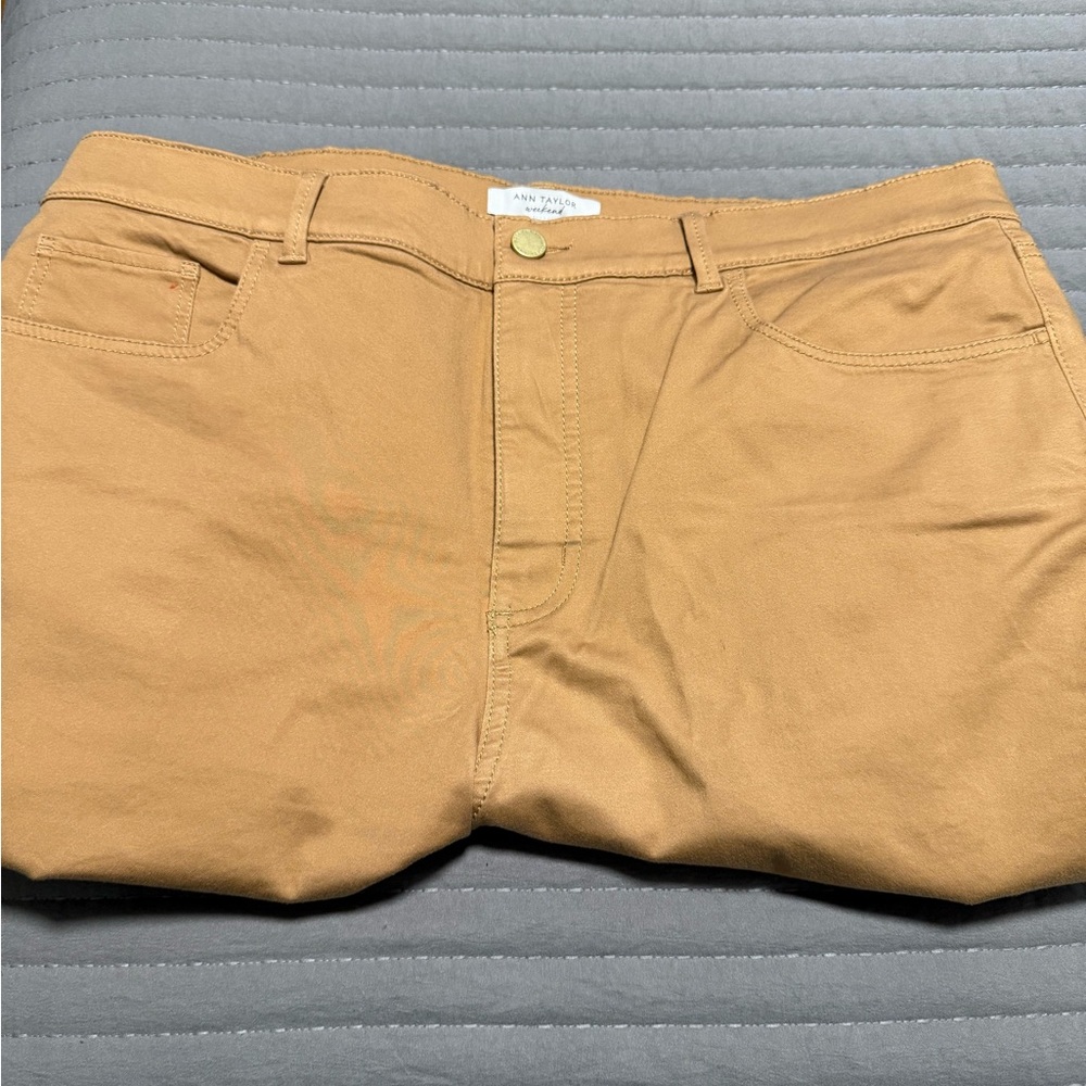 Ann Taylor Tan Wide Leg Pants for Versatile Style